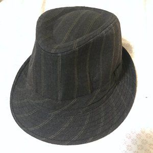 Pinstripe Charcoal Fedora Hat